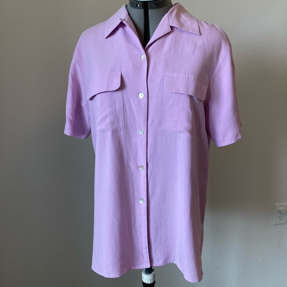 Short sleeve silk blouse - L - Anne Carson